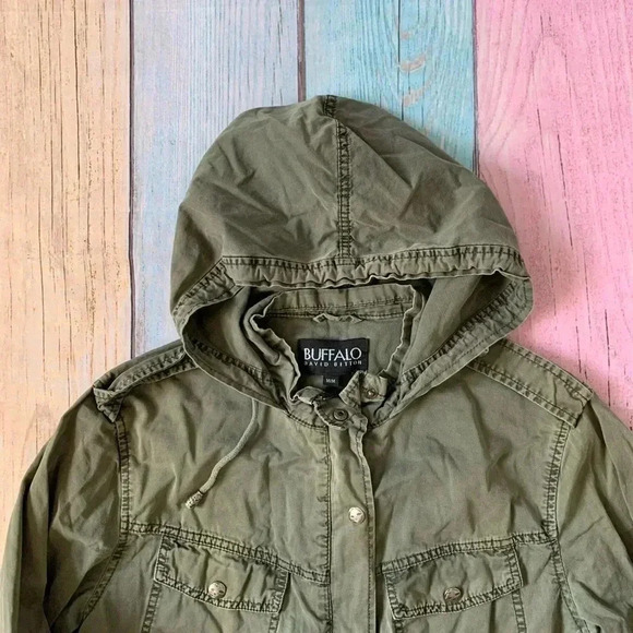 Army green buffalo hooded jacket - Picture 4 of 6